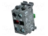 Contact block; 22mm; front fixing; Contacts: NC + NO ABB