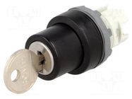 Switch: rotary with key; 22mm; Stabl.pos: 1; black; none; IP66 ABB