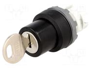 Switch: rotary with key; 22mm; Stabl.pos: 2; black; none; IP66 ABB