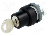 Switch: rotary with key; 22mm; Stabl.pos: 2; black; none; IP66 ABB