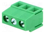 PCB terminal block; angled 90°; 5.08mm; ways: 3; on PCBs; 1.5mm2 ADAM TECH