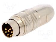 Connector: M16; plug; male; soldering; for cable; PIN: 8; 5A; 60V LUMBERG
