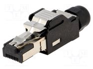 RJ45; plug; PIN: 8; gold-plated; Layout: 8p8c; 6.5mm; 26AWG TE Connectivity