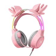 ONIKUMA X15Pro Gaming Headphones Pink/Deer Horns, ONIKUMA