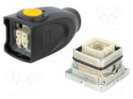 Connector: HDC; male + female; plug + socket,complete set; PIN: 4 HARTING