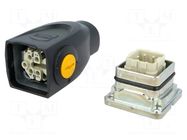 Connector: HDC; male + female; 10A; 230V,400V; Han-Yellock 10 HARTING