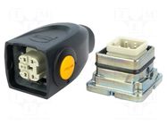 Connector: HDC; male + female; 10A; 230V,400V; Han-Yellock 10 HARTING
