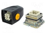 Connector: HDC; male + female; 10A; 230V,400V; Han-Yellock 10 HARTING