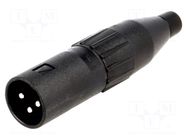 Connector: XLR; plug; male; AC; 15A; 133V; PIN: 3; IP40; straight AMPHENOL