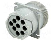Connector: wire-wire; socket; male; AHD; PIN: 9; for panel mounting AMPHENOL