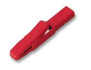 CROCODILE CLIP, 4MM, RED, PK5 , BIL 20