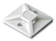 CABLE TIE MOUNT, WHITE, SCREW, PK100