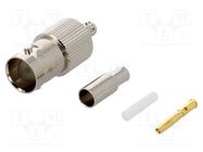 Connector: BNC; plug; female; straight; 75Ω; crimped; for cable; POM AMPHENOL RF