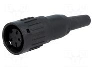 Connector: DIN; plug; female; PIN: 4; straight; for cable; soldering AMPHENOL