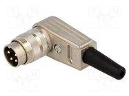 Connector: M16; plug; male; soldering; for cable; PIN: 4; 5A; 300V AMPHENOL