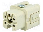 Connector: HDC; contact insert; female; CKS; PIN: 5; 4+PE; 10A; 400V ILME