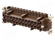 Connector: HDC; female; 180 °C; 16A; 500V; 24+PE; size 104.27 ILME