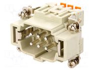 Connector: HDC; contact insert; male; CSH; PIN: 6; 16A; 600V; 6+PE ILME