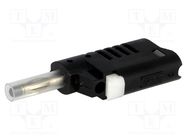 Plug; 4mm banana; 36A; 30VAC; 60VDC; black; on cable DONAU ELEKTRONIK