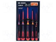 Kit: screwdrivers; insulated; Pozidriv®,slot; 1kVAC; ERGO®; 5pcs. BAHCO