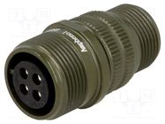 Connector: circular; plug; for cable; PIN: 4; female; soldering AMPHENOL