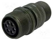 Connector: circular; plug; for cable; PIN: 6; female; soldering AMPHENOL