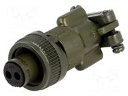 Connector: circular; plug; for cable; PIN: 2; female; soldering AMPHENOL