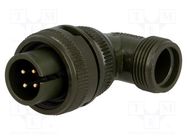 Connector: circular; plug; for cable; PIN: 4; male; soldering; MS/DS AMPHENOL