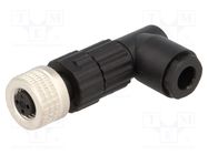 Connector: M8; female; PIN: 3; angled 90°; for cable; plug; E; 4A HIRSCHMANN
