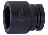 Socket; 6-angles,socket spanner,impact; HEX 24mm; 3/4"; steel BAHCO