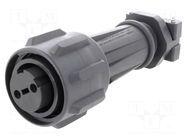 Connector: circular; plug; female; PIN: 2; 18A; 600V; EXPlora; IP68 BULGIN