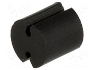 Spacer sleeve; LED; Øout: 5mm; ØLED: 5mm; L: 5mm; black; UL94V-2 FIX&FASTEN