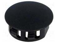 Stopper; H: 10.6mm; Flange dia: 25.6mm; black; polyamide; UL94V-2 FIX&FASTEN