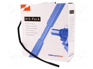 Heat shrink sleeve; 2: 1; 4.8mm; L: 10m; black; cardboard packaging HELLERMANNTYTON