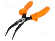 Pliers; insulated,curved,half-rounded nose,elongated; steel BAHCO