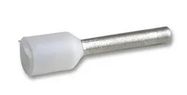 FERRULE, INSULATED, 0.75MM, WHITE, PK100