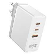 Wall charger, Vention, FEGW0-EU, 2xUSB-C, USB- A, 100W/100W/30W, GaN (white), Vention