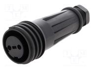 Connector: circular; plug; female; PIN: 2; Buccaneer 900; for cable BULGIN