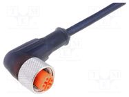 Connection lead; M12; PIN: 3; angled; 5m; plug; 250VAC; 4A; RKWT; IP67 LUMBERG AUTOMATION
