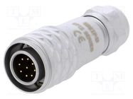 Plug; SF12; male; PIN: 9; IP67; 4÷6.5mm; 3A; soldering; for cable WEIPU