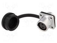 Connector: circular; socket; female; PIN: 2; IP67; SF12; 13A; 250V WEIPU