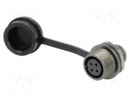 Connector: circular; socket; female; PIN: 4; IP67; ST12; 5A; 200V WEIPU