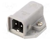 Connector: rectangular; ST; socket; male; PIN: 2; coded; tinned; IP54 HIRSCHMANN