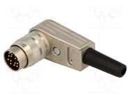 Connector: M16; plug; male; soldering; for cable; PIN: 14; 3A; 150V AMPHENOL
