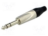 Connector: Jack 6,3mm; plug; male; stereo; ways: 3; straight; grey AMPHENOL