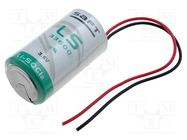 Battery: lithium; D; 3.6V; 17000mAh; non-rechargeable; leads 150mm SAFT