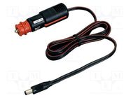 Automotive/main power supply; DC 5,5/2,1 plug; 8A; black; 2m PRO CAR