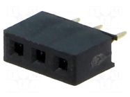 Connector: pin strips; socket; female; PIN: 3; straight; THT; 2mm CONNFLY