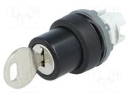 Switch: rotary with key; 22mm; Stabl.pos: 3; black; none; IP66 ABB