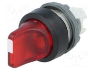 Switch: rotary; 22mm; Stabl.pos: 2; red; MLB-1; IP66; prominent; M3S ABB